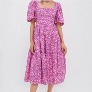 Tuckernuck Hyacinth House Estella Pink Floral Midi Dress